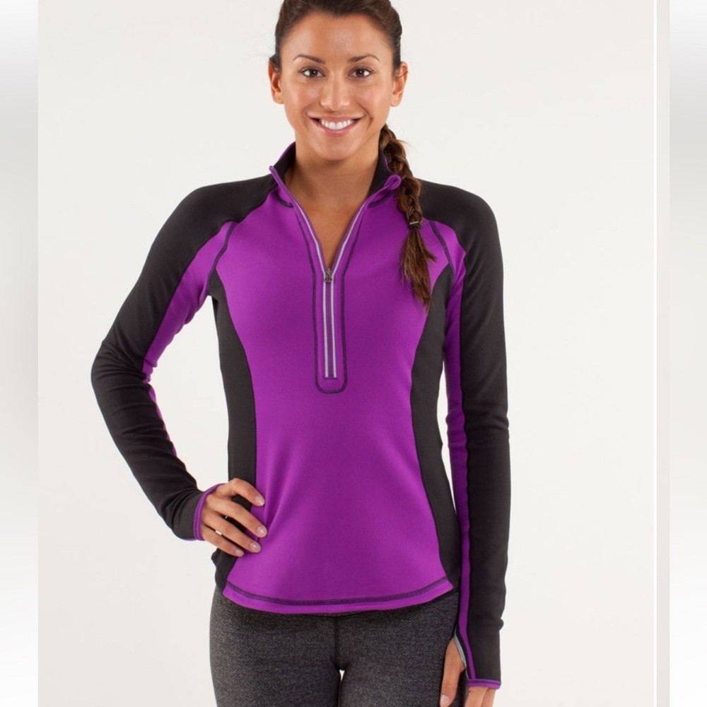 Lululemon Women’s U Turn Half Zip Pullover Jacket Purple Black Size 6-8